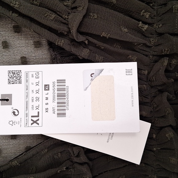 Zara Sz XL NWT Dress olive green - Picture 8 of 8